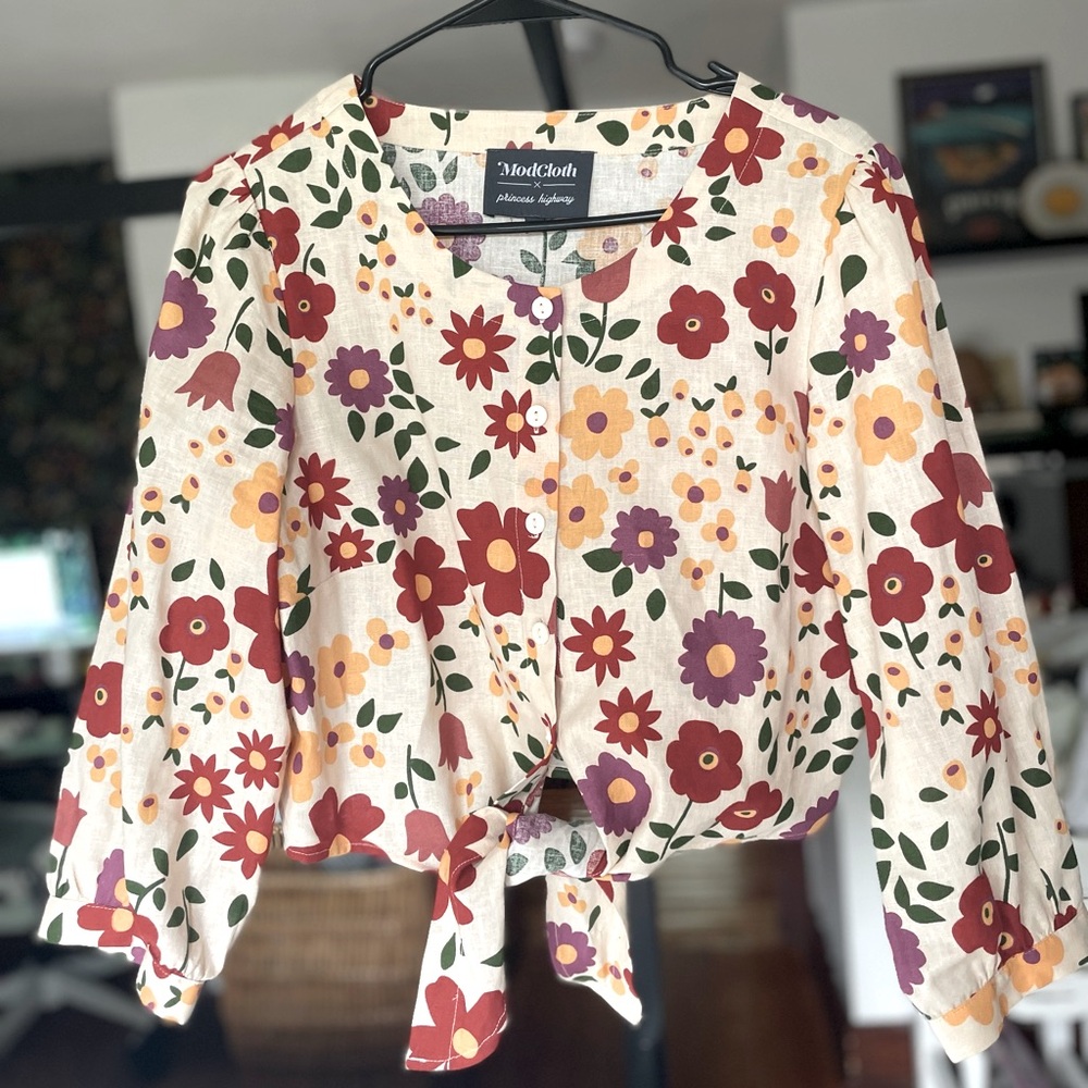 🌻 Modcloth x Princess Highway Floral Tie-Front Blouse 🌻 US 6 • AU 10 🌻
